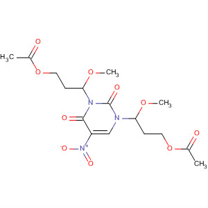 Molecular Structure of 105565-76-2 (2,4(1H,3H)-Pyrimidinedione,
1,3-bis[3-(acetyloxy)-1-methoxypropyl]-5-nitro-)