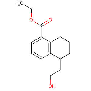 Molecular Structure of 105652-55-9 (1-Naphthalenecarboxylic acid, 5,6,7,8-tetrahydro-5-(2-hydroxyethyl)-,
ethyl ester)