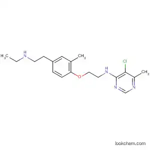 Molecular Structure of 105741-28-4 (4-Pyrimidinamine,
5-chloro-N-[2-[4-[2-(ethylamino)ethyl]-2-methylphenoxy]ethyl]-6-methyl-)