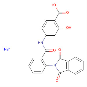 Molecular Structure of 105755-00-8 (Benzoic acid,
4-[[2-(1,3-dihydro-1,3-dioxo-2H-isoindol-2-yl)benzoyl]amino]-2-hydroxy-
, monosodium salt)