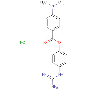 Molecular Structure of 106109-88-0 (Benzoic acid, 4-(dimethylamino)-, 4-[(aminoiminomethyl)amino]phenyl
ester, monohydrochloride)