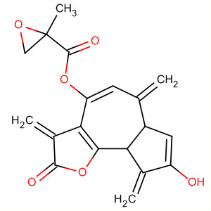 Molecular Structure of 106111-46-0 (Oxiranecarboxylic acid, 2-methyl-,
dodecahydro-8-hydroxy-3,6,9-tris(methylene)-2-oxoazuleno[4,5-b]furan-
4-yl ester)