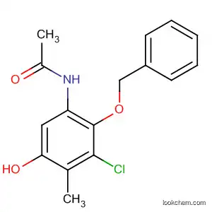 Molecular Structure of 1781-35-7 (Acetamide, N-[3-chloro-5-hydroxy-4-methyl-2-(phenylmethoxy)phenyl]-)