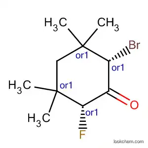 Molecular Structure of 38381-36-1 (Cyclohexanone, 2-bromo-6-fluoro-3,3,5,5-tetramethyl-, cis-)