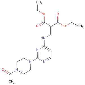 Propanedioic acid,  [[[2-(4-acetyl-1-piperazinyl)-4-pyrimidinyl]amino]methylene]-, diethyl  ester