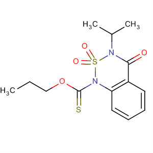 Molecular Structure of 59966-82-4 (1H-2,1,3-Benzothiadiazine-1-carbothioic acid,
3,4-dihydro-3-(1-methylethyl)-4-oxo-, S-propyl ester, 2,2-dioxide)