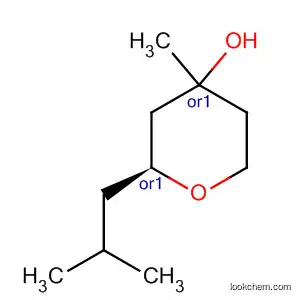 Molecular Structure of 65418-69-1 (2H-Pyran-4-ol, tetrahydro-4-methyl-2-(2-methylpropyl)-, cis-)