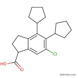 1H-Indene-1-carboxylic acid, 6-chloro-4,5-dicyclopentyl-2,3-dihydro-