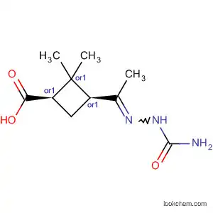 Molecular Structure of 28587-42-0 (Cyclobutanecarboxylic acid,
3-[1-[(aminocarbonyl)hydrazono]ethyl]-2,2-dimethyl-, cis-)