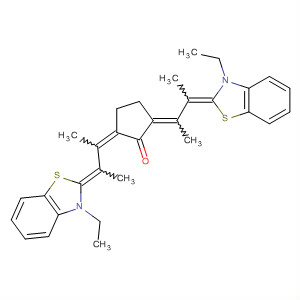 Molecular Structure of 69882-43-5 (Cyclopentanone,
2,5-bis[2-(3-ethyl-2(3H)-benzothiazolylidene)-1-methylpropylidene]-)