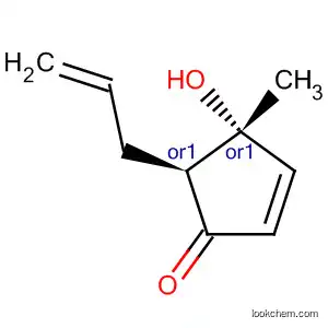 Molecular Structure of 70396-67-7 (2-Cyclopenten-1-one, 4-hydroxy-4-methyl-5-(2-propenyl)-, trans-)