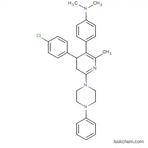 Molecular Structure of 79324-25-7 (Benzenamine,
4-[4-(4-chlorophenyl)-4,5-dihydro-2-methyl-6-(4-phenyl-1-piperazinyl)-3-
pyridinyl]-N,N-dimethyl-)