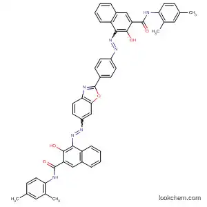 Molecular Structure of 79832-61-4 (2-Naphthalenecarboxamide,
N-(2,4-dimethylphenyl)-4-[[4-[6-[[3-[[(2,4-dimethylphenyl)amino]carbonyl
]-2-hydroxy-1-naphthalenyl]azo]-2-benzoxazolyl]phenyl]azo]-3-hydroxy-)