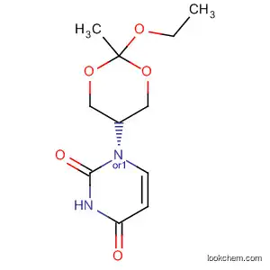 Molecular Structure of 80827-56-1 (2,4(1H,3H)-Pyrimidinedione, 1-(2-ethoxy-2-methyl-1,3-dioxan-5-yl)-,
trans-)