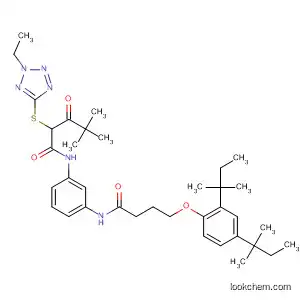 Molecular Structure of 89911-43-3 (Pentanamide,
N-[3-[[4-[2,4-bis(1,1-dimethylpropyl)phenoxy]-1-oxobutyl]amino]phenyl]-
2-[(2-ethyl-2H-tetrazol-5-yl)thio]-4,4-dimethyl-3-oxo-)