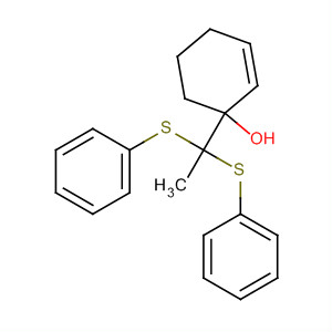 Molecular Structure of 89969-09-5 (2-Cyclohexen-1-ol, 1-[1,1-bis(phenylthio)ethyl]-)