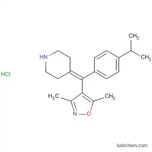 Molecular Structure of 90672-75-6 (Piperidine,
4-[(3,5-dimethyl-4-isoxazolyl)[4-(1-methylethyl)phenyl]methylene]-,
monohydrochloride)