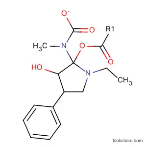 Molecular Structure of 92918-83-7 (3-Pyrrolidinol, 1-ethyl-4-phenyl-, methylcarbamate (ester), trans-)