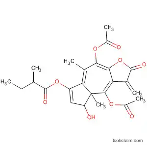 Molecular Structure of 93373-23-0 (Butanoic acid, 2-methyl-,
4,9-bis(acetyloxy)dodecahydro-5-hydroxy-4a,8-dimethyl-3-methylene-2-
oxoazuleno[6,5-b]furan-7-yl ester)