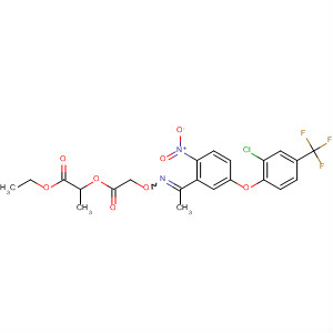Molecular Structure of 100662-04-2 (Propanoic acid,
2-[[[[[1-[5-[2-chloro-4-(trifluoromethyl)phenoxy]-2-nitrophenyl]ethylidene]
amino]oxy]acetyl]oxy]-, ethyl ester)