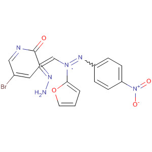 Molecular Structure of 100742-19-6 (2(1H)-Pyridinone, 5-bromo-,
[2-furanyl[(4-nitrophenyl)azo]methylene]hydrazone)