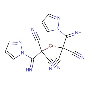 Molecular Structure of 102400-38-4 (Copper, bis[1,1-dicyano-2-imino-2-(1H-pyrazol-1-yl)ethyl]-)