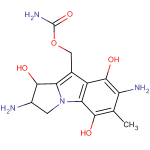 Molecular Structure of 102633-17-0 (1H-Pyrrolo[1,2-a]indole-1,5,8-triol,
2,7-diamino-9-[[(aminocarbonyl)oxy]methyl]-2,3-dihydro-6-methyl-)