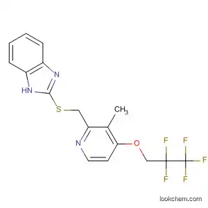 Molecular Structure of 103577-38-4 (1H-Benzimidazole,
2-[[[3-methyl-4-(2,2,3,3,3-pentafluoropropoxy)-2-pyridinyl]methyl]thio]-)