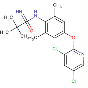 Molecular Structure of 104961-65-1 (Benzenamine,
4-[(3,5-dichloro-2-pyridinyl)oxy]-N-[(1,1-dimethylethyl)carbonimidoyl]-2,
6-dimethyl-)