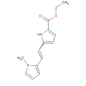 Molecular Structure of 105518-37-4 (1H-Pyrrole-2-carboxylic acid, 5-[2-(1-methyl-1H-pyrrol-2-yl)ethenyl]-,
ethyl ester, (Z)-)