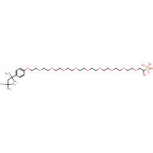 Molecular Structure of 105658-59-1 (3,6,9,12,15,18,21,24,27-Nonaoxanonacosan-1-ol,
29-[4-(1,1,3,3-tetramethylbutyl)phenoxy]-, dihydrogen phosphate)