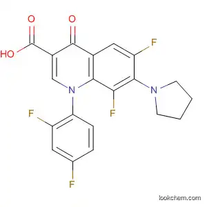 Molecular Structure of 106795-37-3 (3-Quinolinecarboxylic acid,
1-(2,4-difluorophenyl)-6,8-difluoro-1,4-dihydro-4-oxo-7-(1-pyrrolidinyl)-)