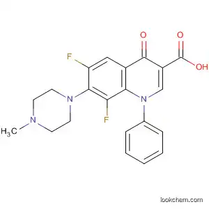 Molecular Structure of 106809-43-2 (3-Quinolinecarboxylic acid,
6,8-difluoro-1,4-dihydro-7-(4-methyl-1-piperazinyl)-4-oxo-1-phenyl-)