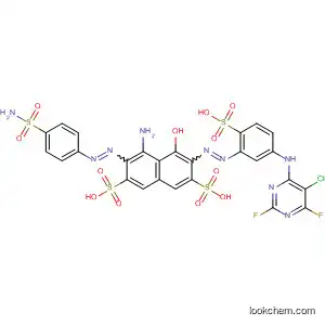 Molecular Structure of 109752-16-1 (2,7-Naphthalenedisulfonic acid,
4-amino-3-[[4-(aminosulfonyl)phenyl]azo]-6-[[5-[(5-chloro-2,6-difluoro-4-
pyrimidinyl)amino]-2-sulfophenyl]azo]-5-hydroxy-)