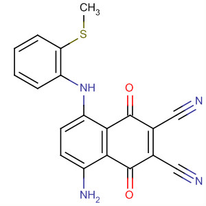 Molecular Structure of 109793-12-6 (2,3-Naphthalenedicarbonitrile,
5-amino-1,4-dihydro-8-[[2-(methylthio)phenyl]amino]-1,4-dioxo-)
