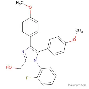 Molecular Structure of 110032-71-8 (1H-Imidazole-2-methanol, a-(2-fluorophenyl)-4,5-bis(4-methoxyphenyl)-)