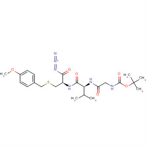 Molecular Structure of 110434-03-2 (L-Cysteinyl azide,
N-[N-[N-[(1,1-dimethylethoxy)carbonyl]glycyl]-L-valyl]-S-[(4-methoxyphen
yl)methyl]-)