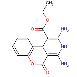 Molecular Structure of 110434-65-6 (5H-[1]Benzopyrano[3,4-c]pyridine-1-carboxylic acid,
2,4-diamino-3,10b-dihydro-5-oxo-, ethyl ester)
