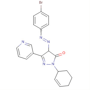 Molecular Structure of 110467-25-9 (3H-Pyrazol-3-one,
4-[(4-bromophenyl)azo]-2,4-dihydro-2-phenyl-5-(3-pyridinyl)-)