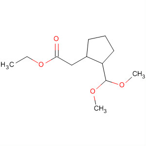 Molecular Structure of 110744-16-6 (Cyclopentaneacetic acid, 2-(dimethoxymethyl)-, ethyl ester, cis-)