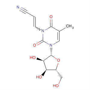 Molecular Structure of 111389-76-5 (Thymidine, 3-(2-cyanoethenyl)-)
