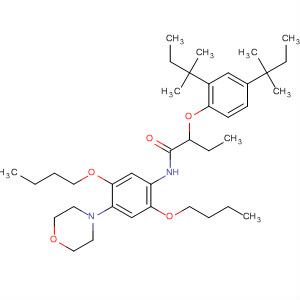 Molecular Structure of 111541-82-3 (Butanamide,
2-[2,4-bis(1,1-dimethylpropyl)phenoxy]-N-[2,5-dibutoxy-4-(4-morpholinyl
)phenyl]-)