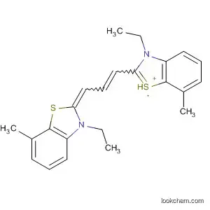 Molecular Structure of 111545-41-6 (Benzothiazolium,
3-ethyl-2-[3-(3-ethyl-7-methyl-2(3H)-benzothiazolylidene)-1-propenyl]-7-
methyl-)