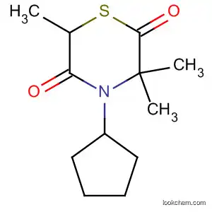 Molecular Structure of 111759-59-2 (2,5-Thiomorpholinedione, 4-cyclopentyl-3,3,6-trimethyl-)