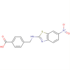 Molecular Structure of 111962-94-8 (Benzoic acid, 4-[[(6-nitro-2-benzothiazolyl)amino]methyl]-)