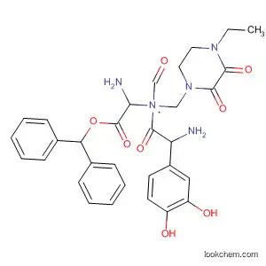 Molecular Structure of 111969-70-1 (Glycine,
N-[D-2-(3,4-dihydroxyphenyl)-N-[(4-ethyl-2,3-dioxo-1-piperazinyl)carbon
yl]glycyl]-2-(formylamino)-, diphenylmethyl ester, (R)-)