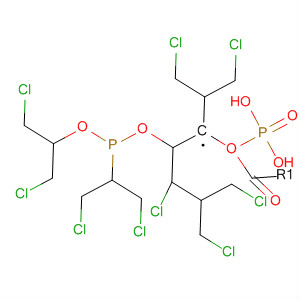 Molecular Structure of 112305-23-4 (Phosphonic acid,
[3-chloro-2-[[[2-chloro-1-(chloromethyl)ethoxy][2-chloro-1-(chloromethyl)
ethyl]phosphinyl]oxy]propyl]-, bis[2-chloro-1-(chloromethyl)ethyl] ester)