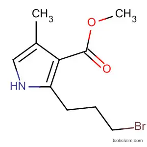 Molecular Structure of 112561-16-7 (1H-Pyrrole-3-carboxylic acid, 2-(3-bromopropyl)-4-methyl-, methyl ester)