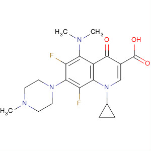 Molecular Structure of 112654-97-4 (3-Quinolinecarboxylic acid,
1-cyclopropyl-5-(dimethylamino)-6,8-difluoro-1,4-dihydro-7-(4-methyl-1-
piperazinyl)-4-oxo-)