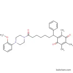 Molecular Structure of 112665-16-4 (Piperazine,
1-(2-methoxyphenyl)-4-[1-oxo-7-phenyl-7-(2,4,5-trimethyl-3,6-dioxo-1,4-
cyclohexadien-1-yl)heptyl]-)